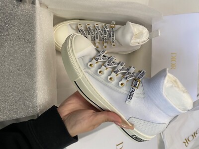 White Walk'n'dior Mid Top Womens Sneakers size 7.5US 37.5 EU with