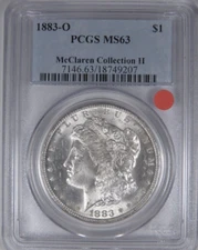 1883-O $1 PCGS MS 63 Silver Morgan Dollar [9207]