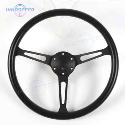15inch 380mm PU Leather Car Racing Steering Wheel Aluminum Alloy Deep Corn Dish