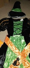 Girl's Wicked Witch Costume Set Fancy Ball Christmas Halloween SIZE 6-8