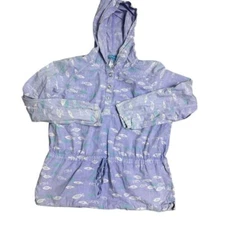 Fresh Produce Women's Size Small Purple Tiny Fish Broadcloth Andorak Top Jacket