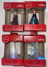 Queen Anna  Elsa Lot of 4 Disney Frozen II Hallmark Christmas Ornaments NEW 4  