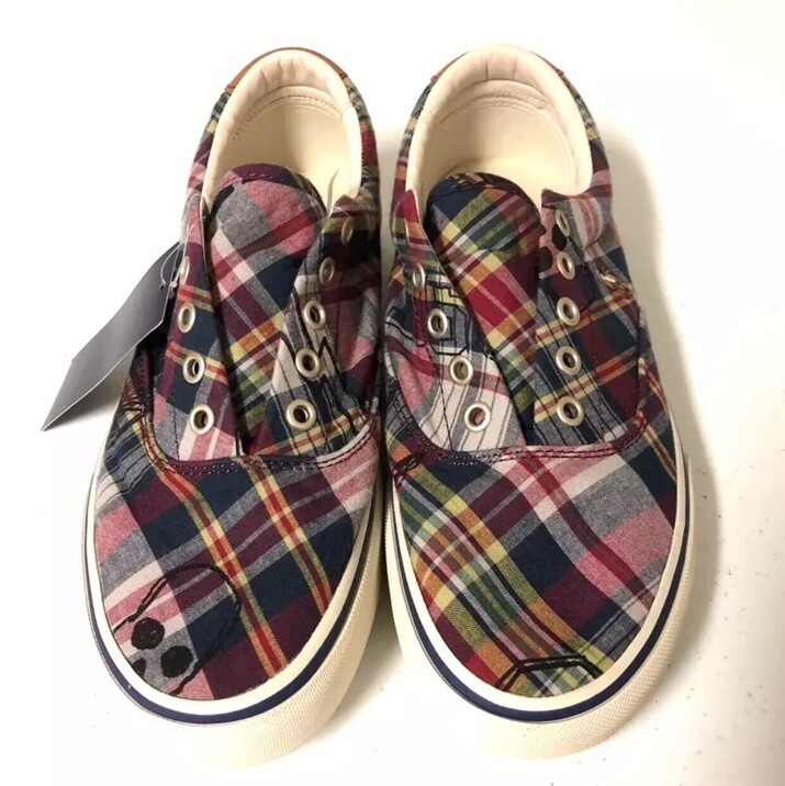 POLO RALPH LAUREN scarpe uomo KEATON LCL plaid pony scarpe da barca sneakers taglia 11 NUOVE