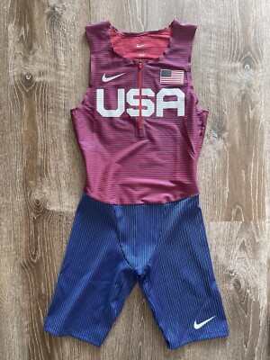 Nike Pro Elite USA Team Issued Red/White/Blue Speedsuit Men Size XS AO8505-602