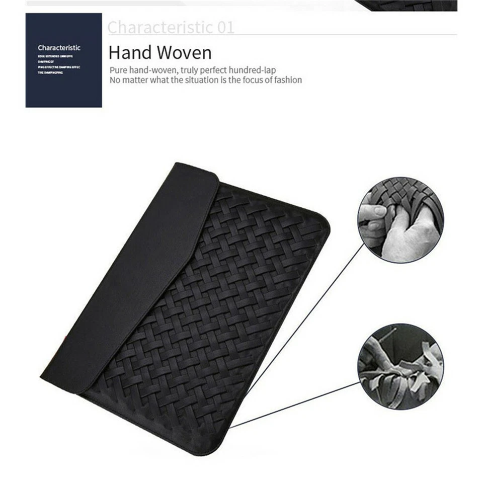 Funda de cuero para computadora portátil para MacBook Pro de 13 pulgadas Retina y Air Estuche Bolsas 15" Tablet Foto 3 de 4