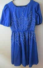Vintage blue square dance dress Co. outfit women's dress full skirt M / L
