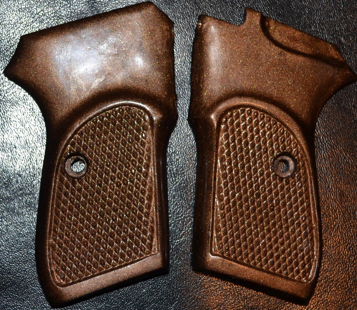 Bersa Thunder Firestorm 383A Pistol Grips dark brown checker