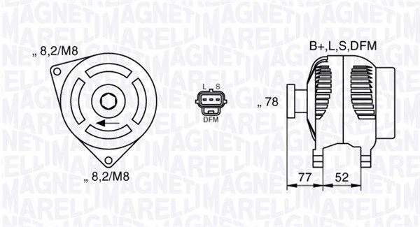 MAGNETI MARELLI 063377418010 Alternatore per FORD FOCUS C-MAX (DM2), FOCUS II (D - Immagine 3 di 4