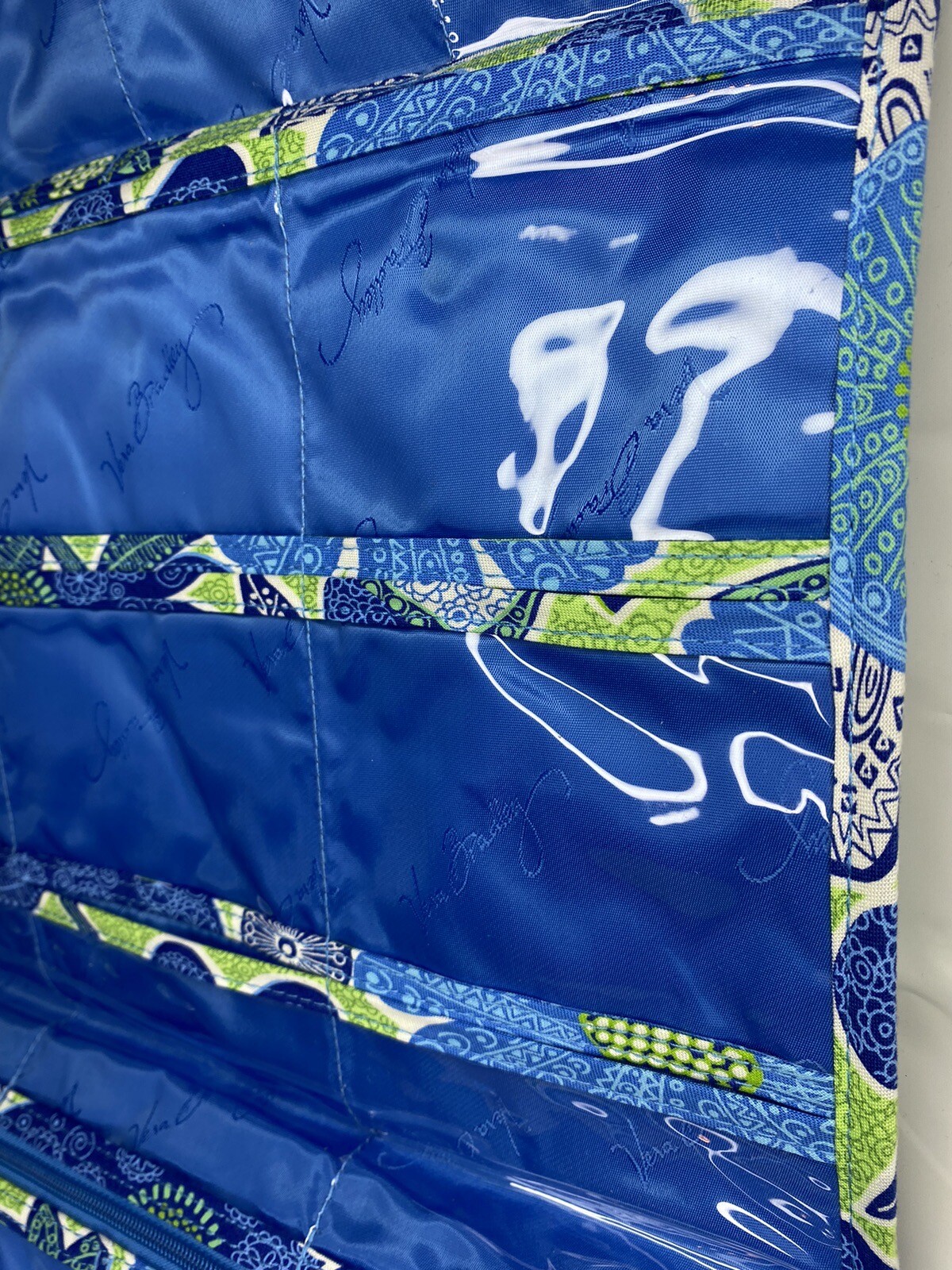 NWT Vera Bradley Keep It Up Blue Doodle Daisy Floral Hanging Jewelry