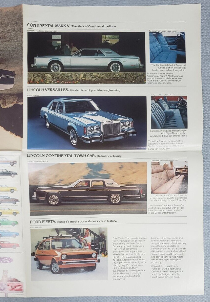 The 1978's From Mercury Cougar Bobcat Capri Car Dealership Sales Brochure Canada thumbnail 7