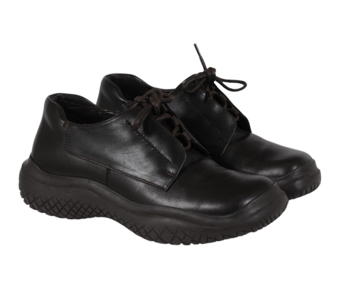 Vtg PRADA AW1999 Brixxen Track Derby Leather Shoes Low Boots Prada Prada - AW99 Velcro Brixxen Low Boot | buynflex_  main image 2