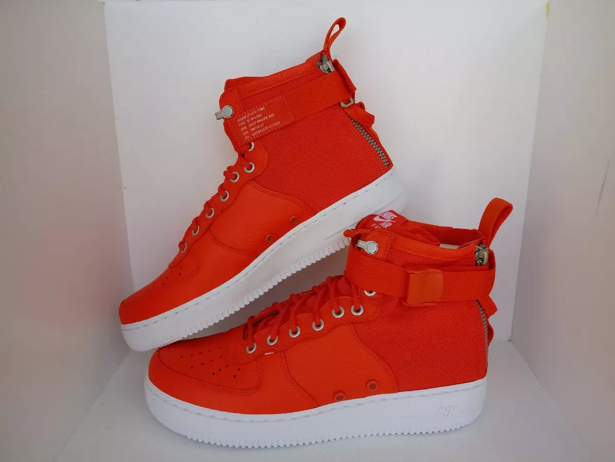 NIKE SF AF1 MID TOP CASUAL/URBAN STYLE LEATHER Orange SHOES SIZE: 9