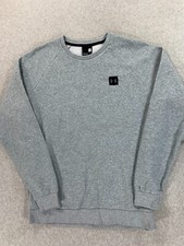 Under Armour Cotton Blend Crew Classic Solid Sweatshirt Men's Large Gray