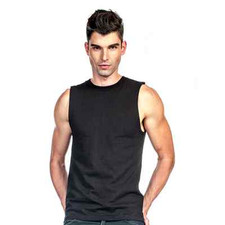 Mens Sleeveless Muscle Tee Cotton Solid Blank Tank T Shirt  Size L-3XL