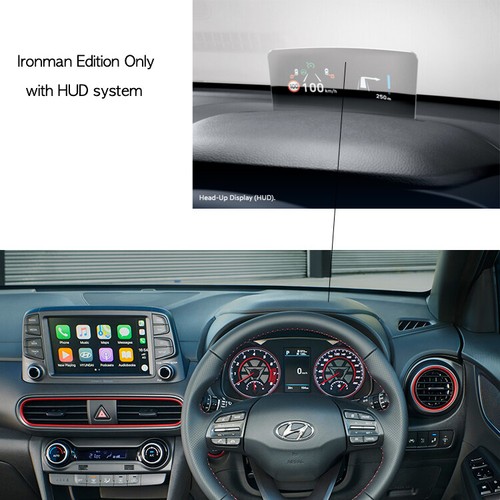 Dash Mat Cover Black for 2019~2020 Hyundai Kona with HUD (Highlander Ironman) - Picture 7 of 8