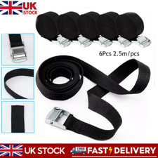 6 x Heavy Duty Ratchet Tie Down Straps Car Roof Rack Belts Quick Release 2.5M*