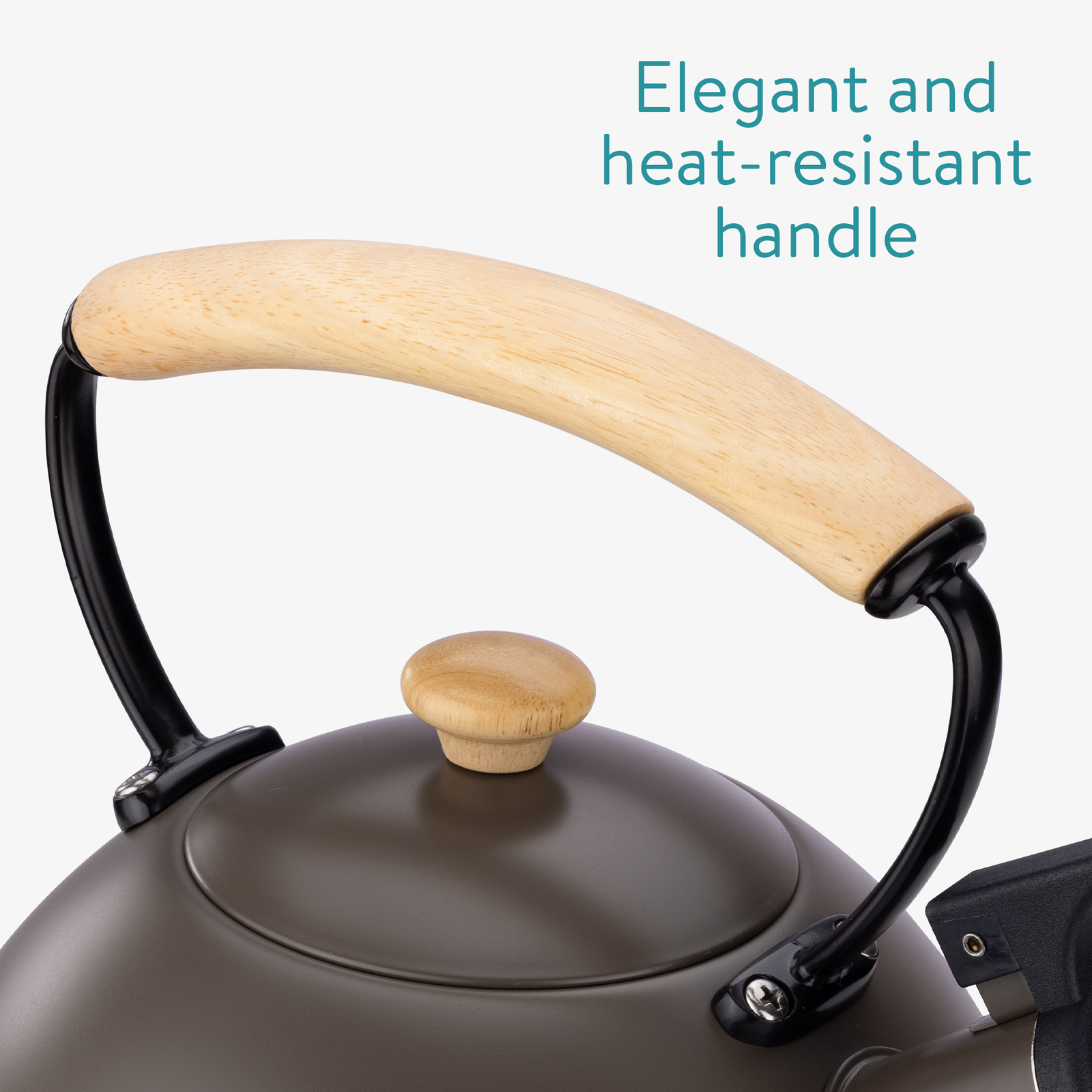 Bouilloire Sifflante En Acier Inox 3L - Pour Gaz, Induction - Poignée Froide - Bronze Bouilloire Manche Anti-chaleur