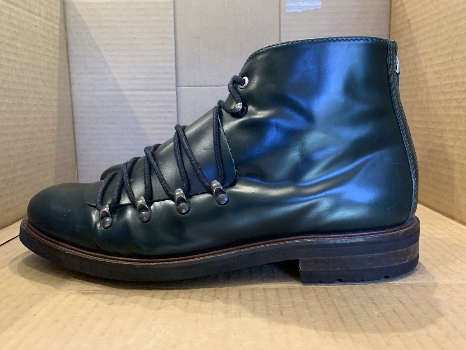 WANT LES ESSENTIELS Men Sz 44/10.5 US Black Lthr Streetwear