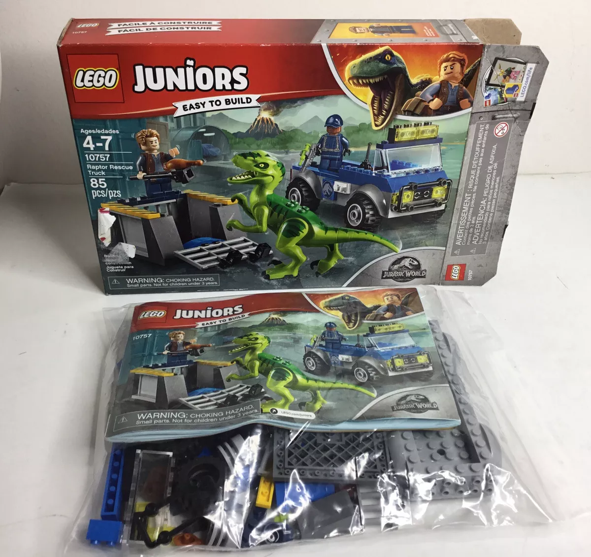 Bangladesh betale Minimer LEGO Juniors 10757 Jurassic World Raptor Rescue Truck - INCOMPLETE NO  RAPTOR | eBay