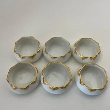 D & C France Limoges Open Porcelain Salt Cellars C. Early 1900’s Laura H. Huot