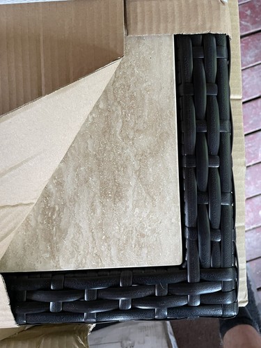STONE TOP !! side table 20X 20 - Portofino comfort collection / Espresso - Picture 2 of 2