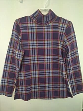 Denim Co Printed Perfect Jersey Turtle Neck Top Women's Small A389265 NEW Purple