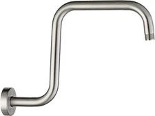New 13'' S Shaped Shower Head High Rise Extension Arm-Brushed Nickel BAR1301-02