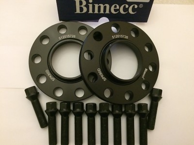ALUFELGEN SPURVERBREITERUNG 12mm x 2 SCHWARZ BIMECC + 10x SCHRAUBEN FÜR VW GOLF 5X112 57,1