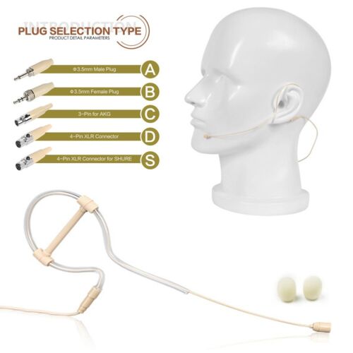 Single Earhook Headset Mic Headworn Microphone For Wireless-3.5mm - Picture 3 of 28