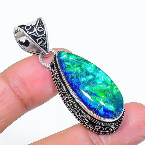 Collier Pendentif Rétro En Jade – Or 18 Carats Plaqué, Longueur 18 Pouces, Style Ethnique Et Délicat