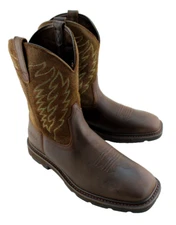New ARIAT Groundbreaker Size 9.5 D Brown Square Toe Men Western Boot RETAIL $189