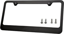 Heavy Duty Black Metal License Plate Frame Holder Including Mounting Hardware
