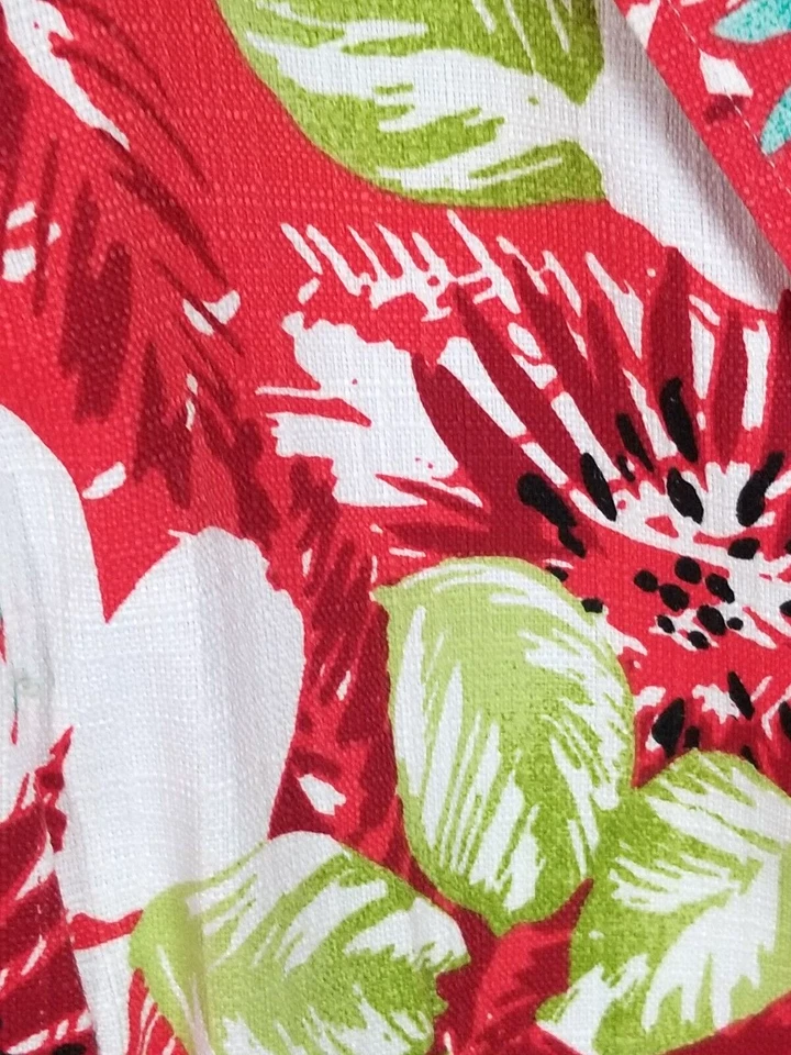 Blazer para mujer R.Q.T rojo floral con botones a presión con bolsillos talla 14 Foto 4 de 4