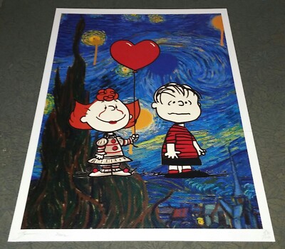 DEATH NYC ltd ed signed pop street art print 45x32cm peanuts x