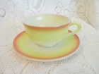Vintage Hazel Atlas Sunrise Platonite Ovide Coffee Cup and Saucer Set #2