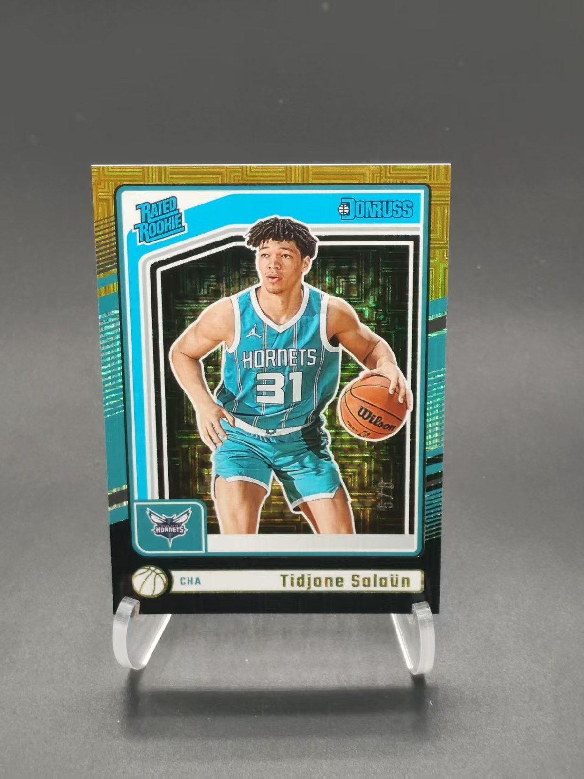 2024-25 Panini Donruss Tidjane Salaun Rated Rookie Black Gold Choice 5/8#229 WYF