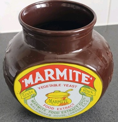 Großes Keramik Marmite Glas 16oz - Bx18cm Hx16,5cm ein seltenes Vintage Sammlerstück 