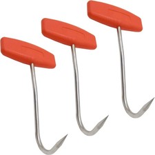 3 PCS Meat Hooks Butchering T Shaped Boning Handle 6 Inch Stainless Steel