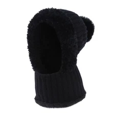 Winter Beanie Scarf Set 3 in 1 Warm Hat Knitted Plaid Scarf Gifts