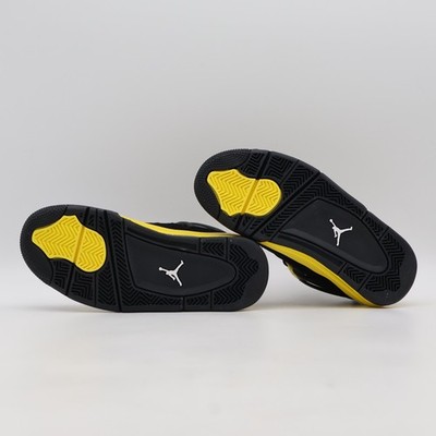 408452-017 Nike GS Air Jordan 4 Retro Thunder Black Gold Yellow | eBay