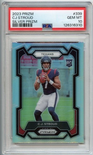 2023 Panini Prizm C.J. STROUD #339 Rookie SILVER PRIZM PSA 10 GEM MINT Texans
