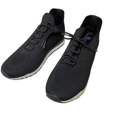 DKNY Womens Knit Lace Up Sneakers Black Slip On Walking Shoes Size 8.5M NWOT