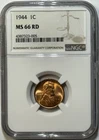 1944 Lincoln Wheat Cent • NGC MS-66 RD • Superb Red Gem • TIGHT EYE APPEAL!