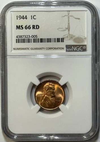 1944 Lincoln Wheat Cent • NGC MS-66 RD • Superb Red Gem • TIGHT EYE APPEAL!