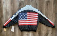 MICHAEL HOBAN~NEW~WhereMI USA Vintage Leather Jacket~Men's Size MEDIUM~l/s~NWT