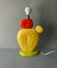 lampe cactus en céramique de François Chatain, design des années 80, H 38 cm