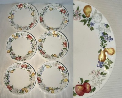 Corelle CHUTNEY Salad Bread Plates Fruits Apple Pear Swirl 7.125'' EUC - Set of 6