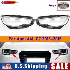 2x Left Right Car Headlight Lens Cover Headlamp Shell For Audi A6l C7 2013-2015