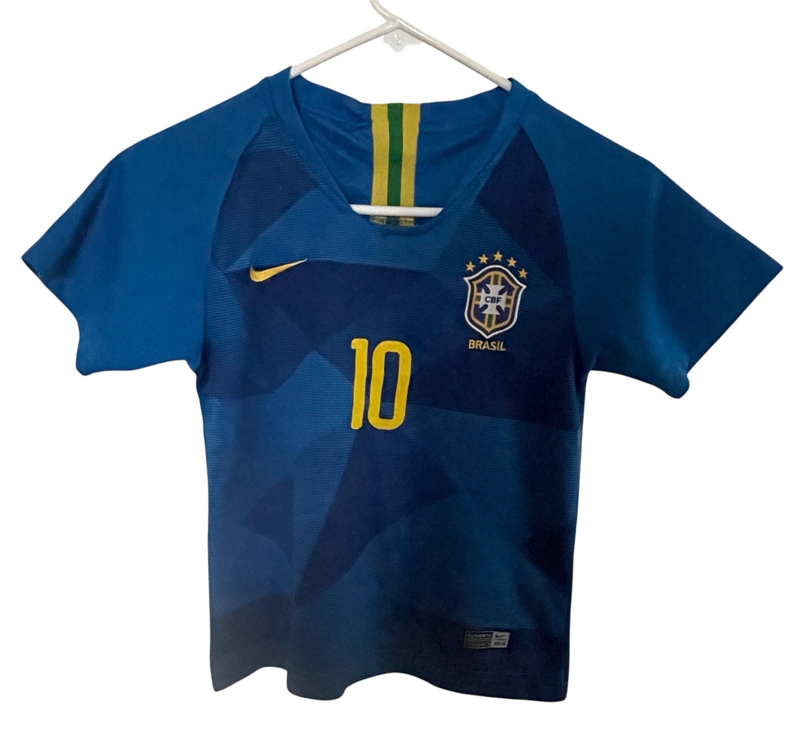 2018 Neymar Jr #10 Soccer Football Jersey Brazil Youth Small