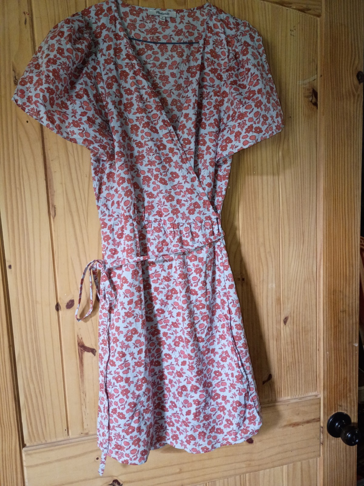Madewell Women's Floral Mini Dress Size Medium Short Sleeve